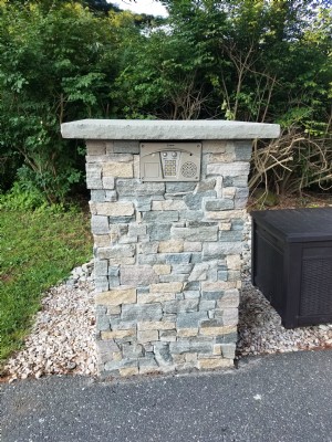 residential gate installation stone intercom