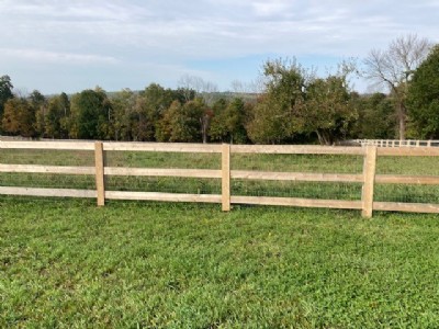 Cedar wood fencing in yard installed by Eagle Fence & Guardrail